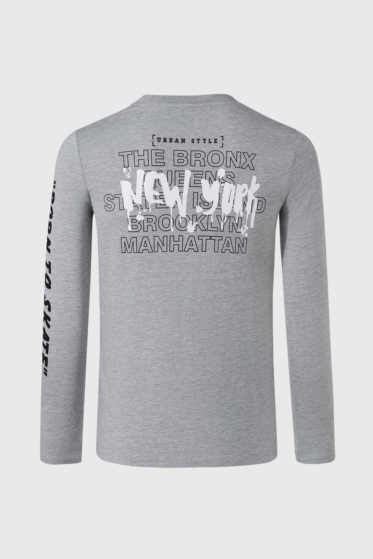 Polera Niño Print Gris