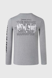 Polera Niño Print Gris