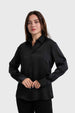 Blusa Mujer Satinada Abotonada Negro