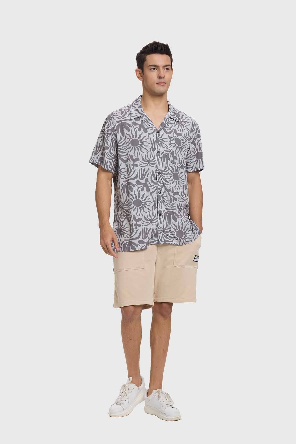 Camisa Hombre Guayaber Tropical Gris