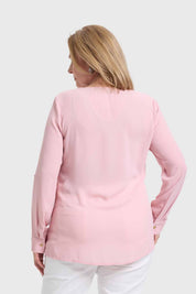 Blusa Mujer Crep Estampada Palo Rosa