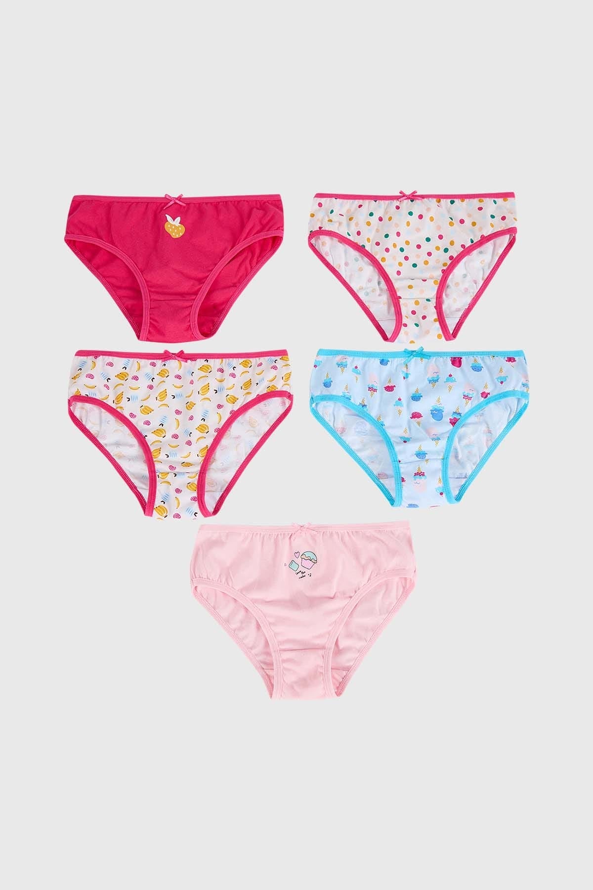 Calzón Niña 5 Pack Print Rosado