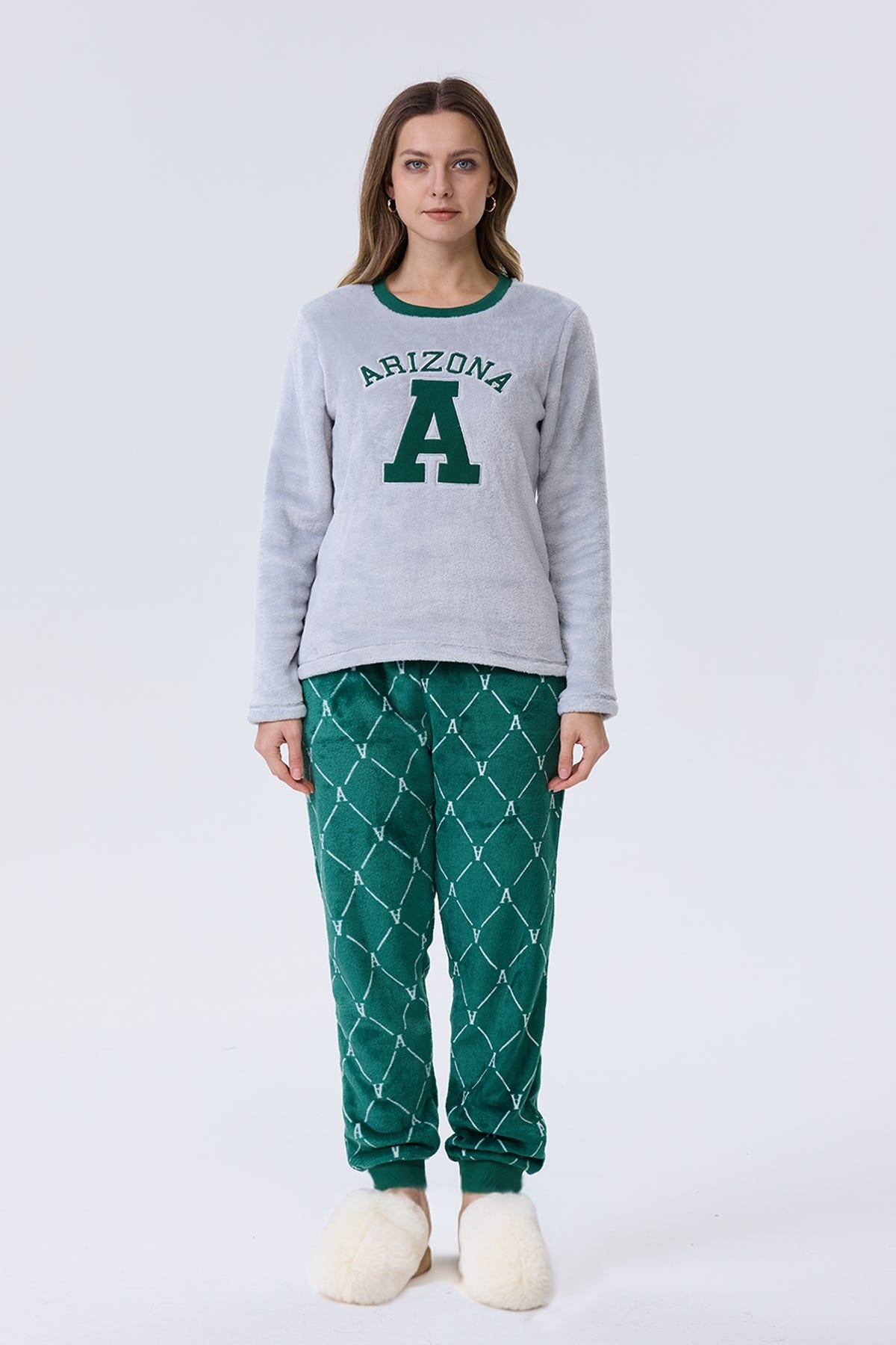 Pijama Mujer Polar Gris