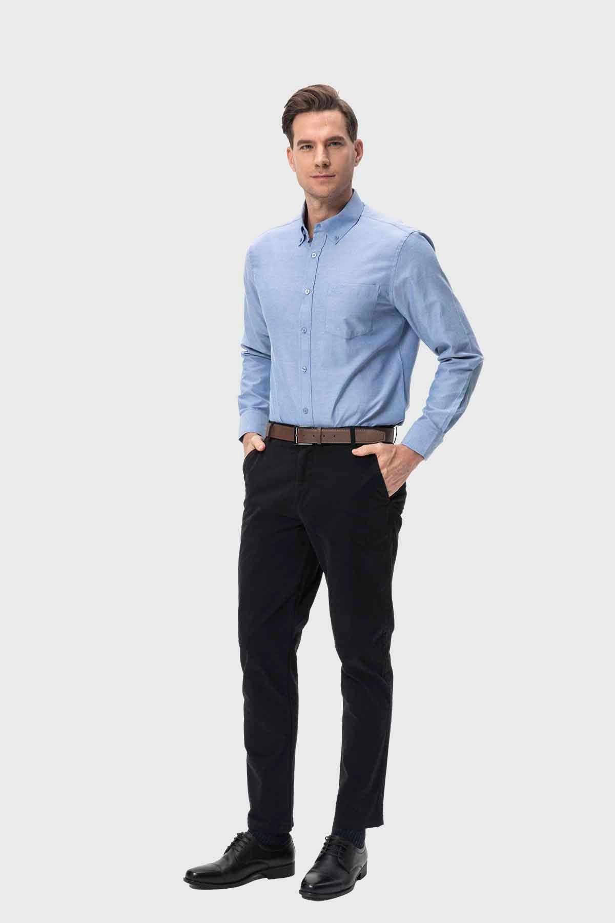Pantalón Hombre Chino Cinturón Negro
