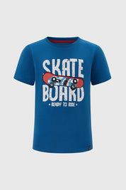 Polera Niño Print Azul