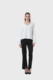 Sweater Mujer Manga Vuelo Blanco