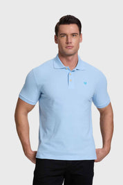 Polera Hombre Piqué Básica Celeste