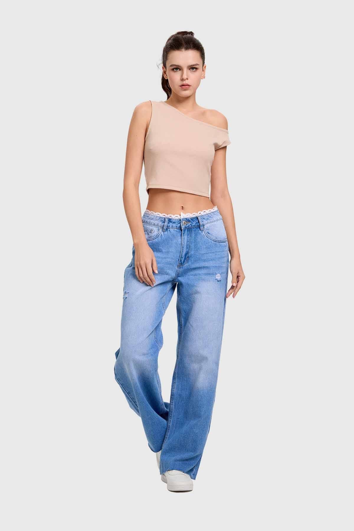 Polera Mujer Top Asimétrico Beige