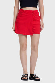 Falda Mujer Short Rojo