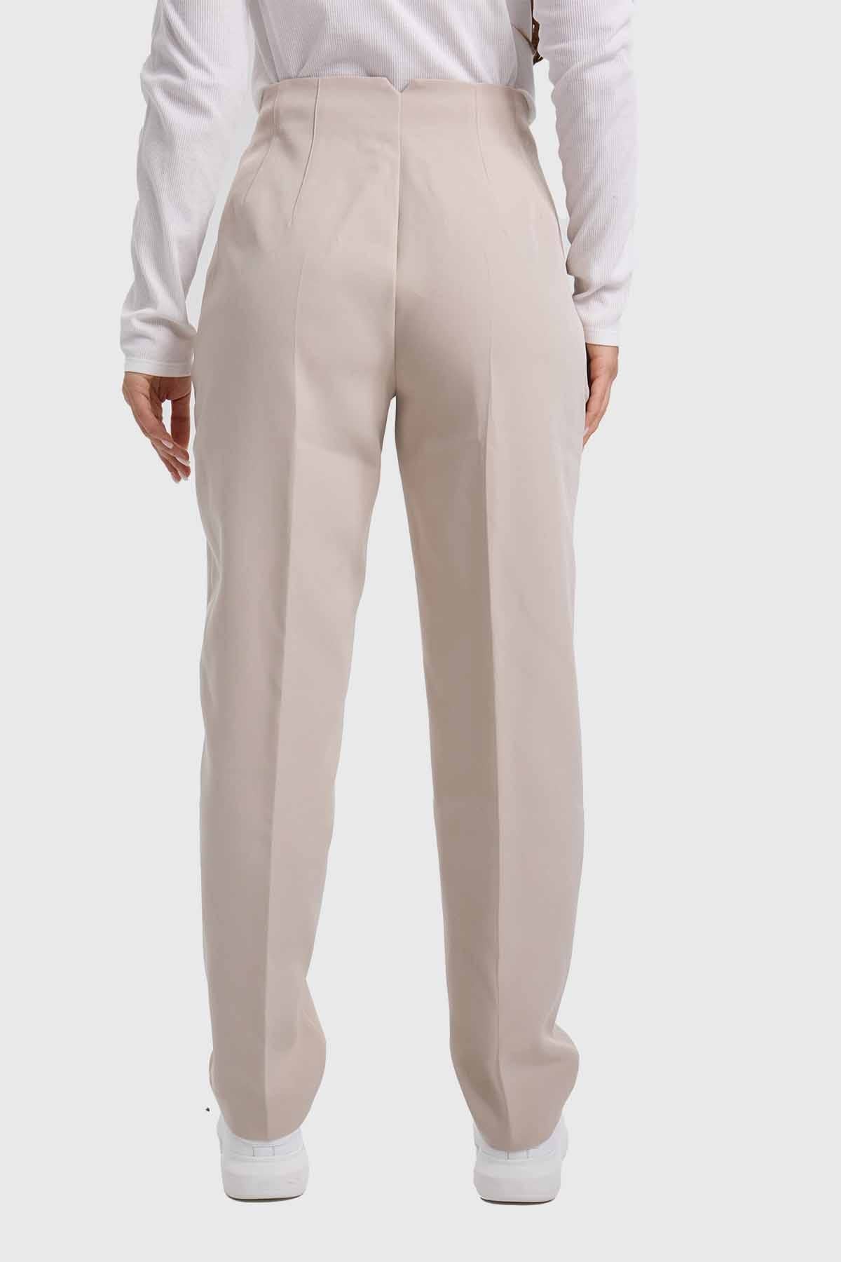 Pantalón Mujer Tiro Alto Sastrero Arena
