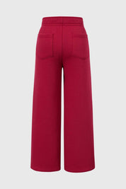 Pantalón Buzo Niña Wide Leg Burdeo
