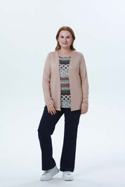 Sweater Mujer Estampado Beige