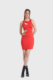Vestido Mujer Cut Out Rojo