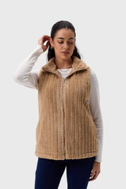 Polar Mujer Peludo Con Textura Beige