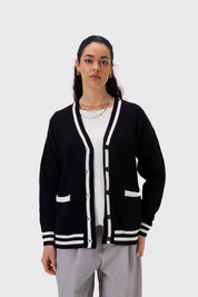 Sweater Mujer Abierto Negro