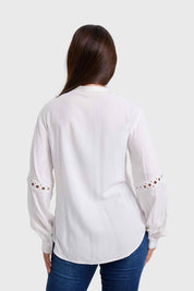 Blusa Mujer Macramé Crudo