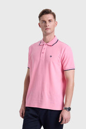 Polera Hombre Piqué Básica Rosado
