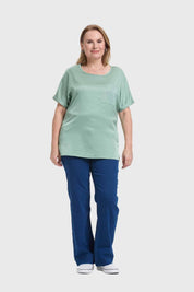 Polera Mujer Con Bolsillo Verde