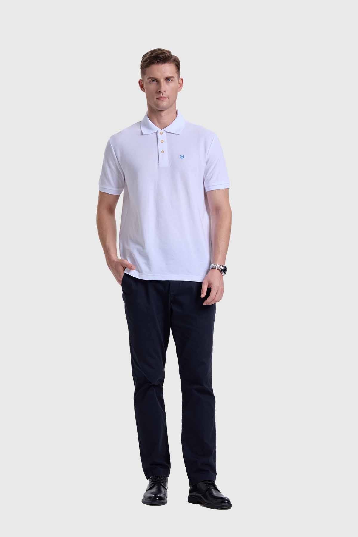 Polera Hombre Piqué Blanco