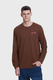 Polera Hombre Print Manga Chocolate