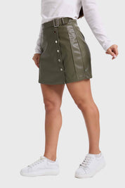 Falda Mujer Con Cinturón Verde