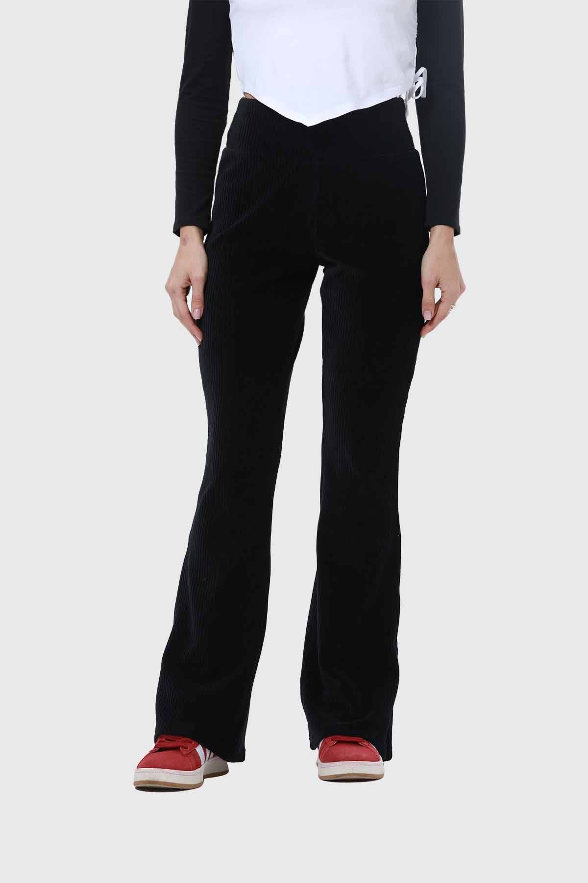 Pantalón Mujer Cotelón Negro