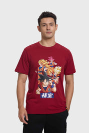 Polera Hombre Dragon Ball Burdeo