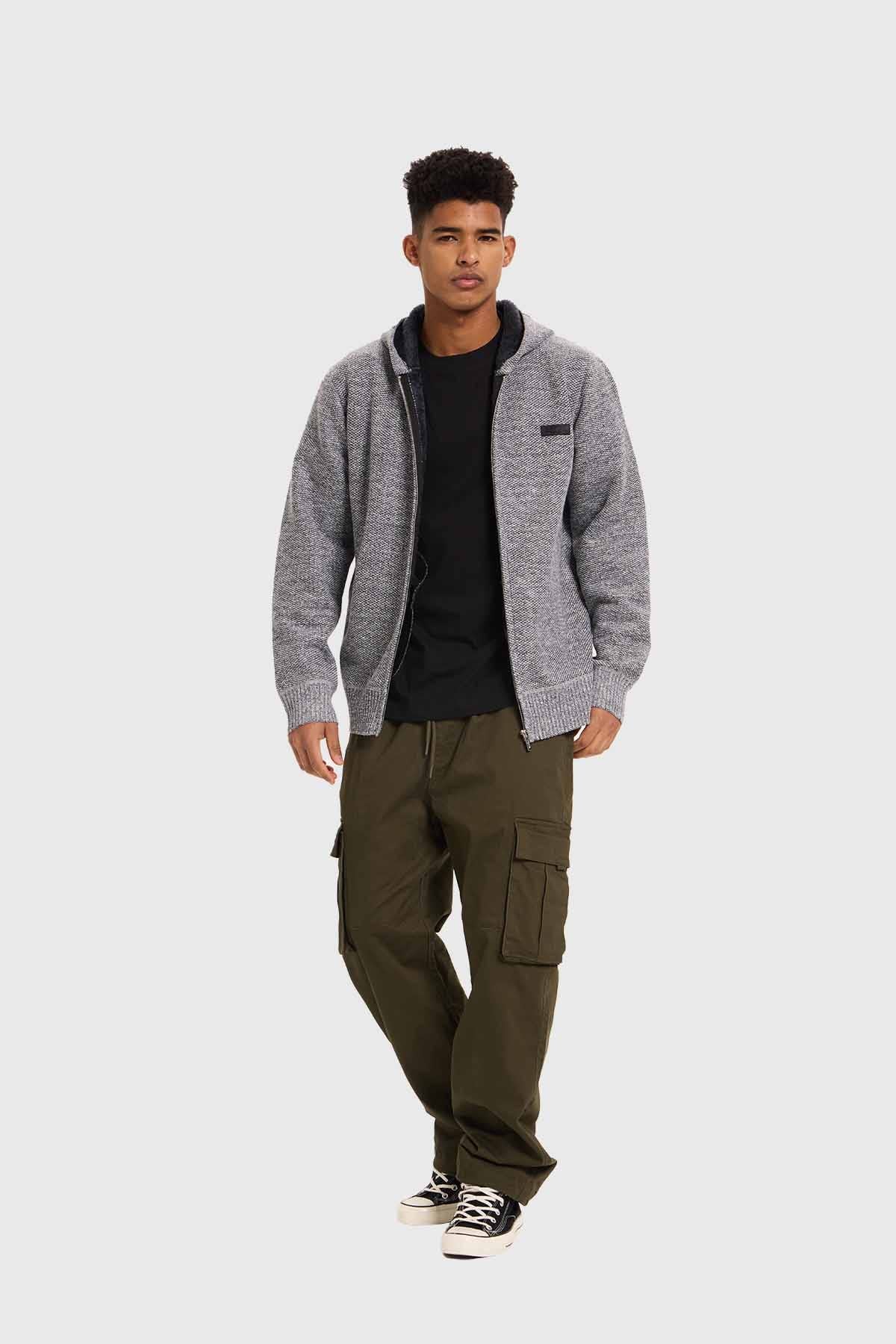 Sweater Hombre Hoodie Gris