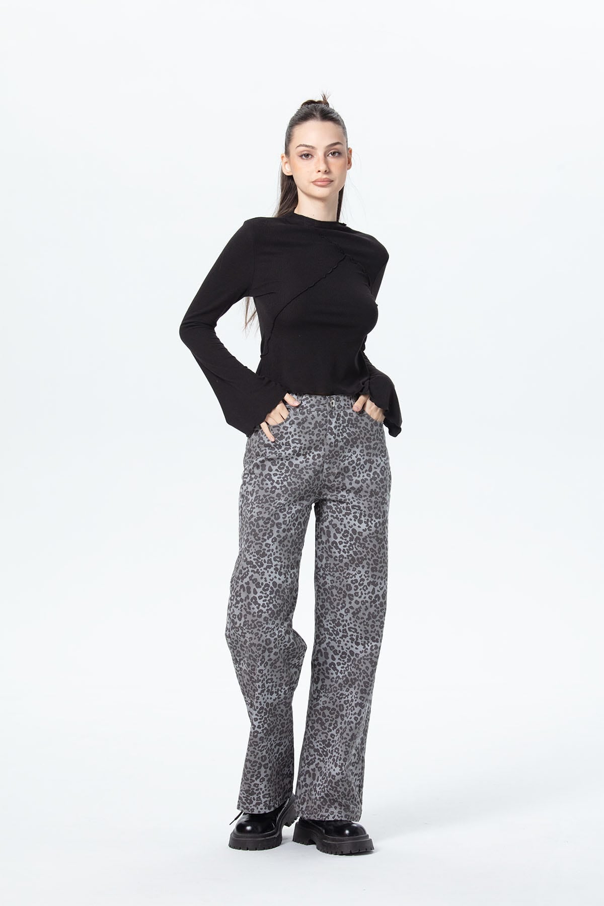 Polera Mujer Patchwork Negro