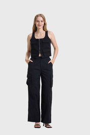 Pantalón Mujer Cargo Negro