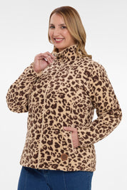 Chaqueta Mujer Animal Print Reversible Beige