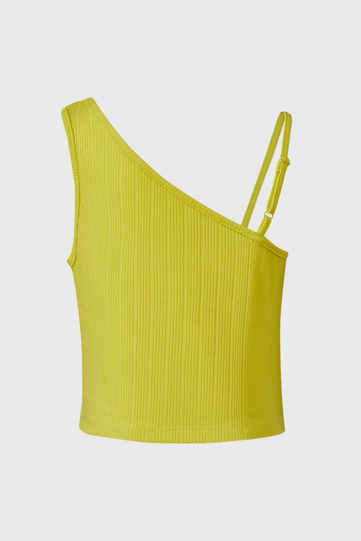 Polera Niña Un Hombro Pistacho