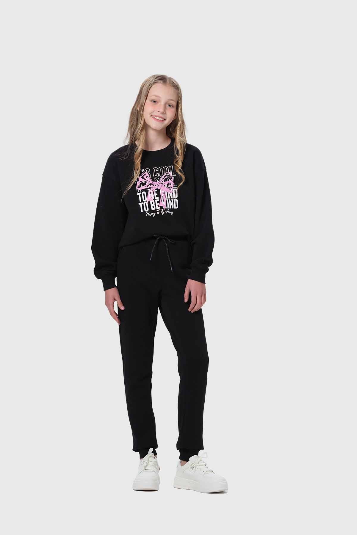 Pantalón Buzo Niña Jogger Negro