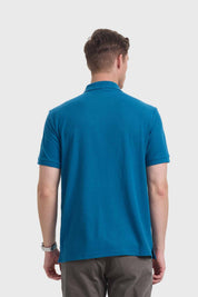Polera Hombre Básica Piqué Petróleo