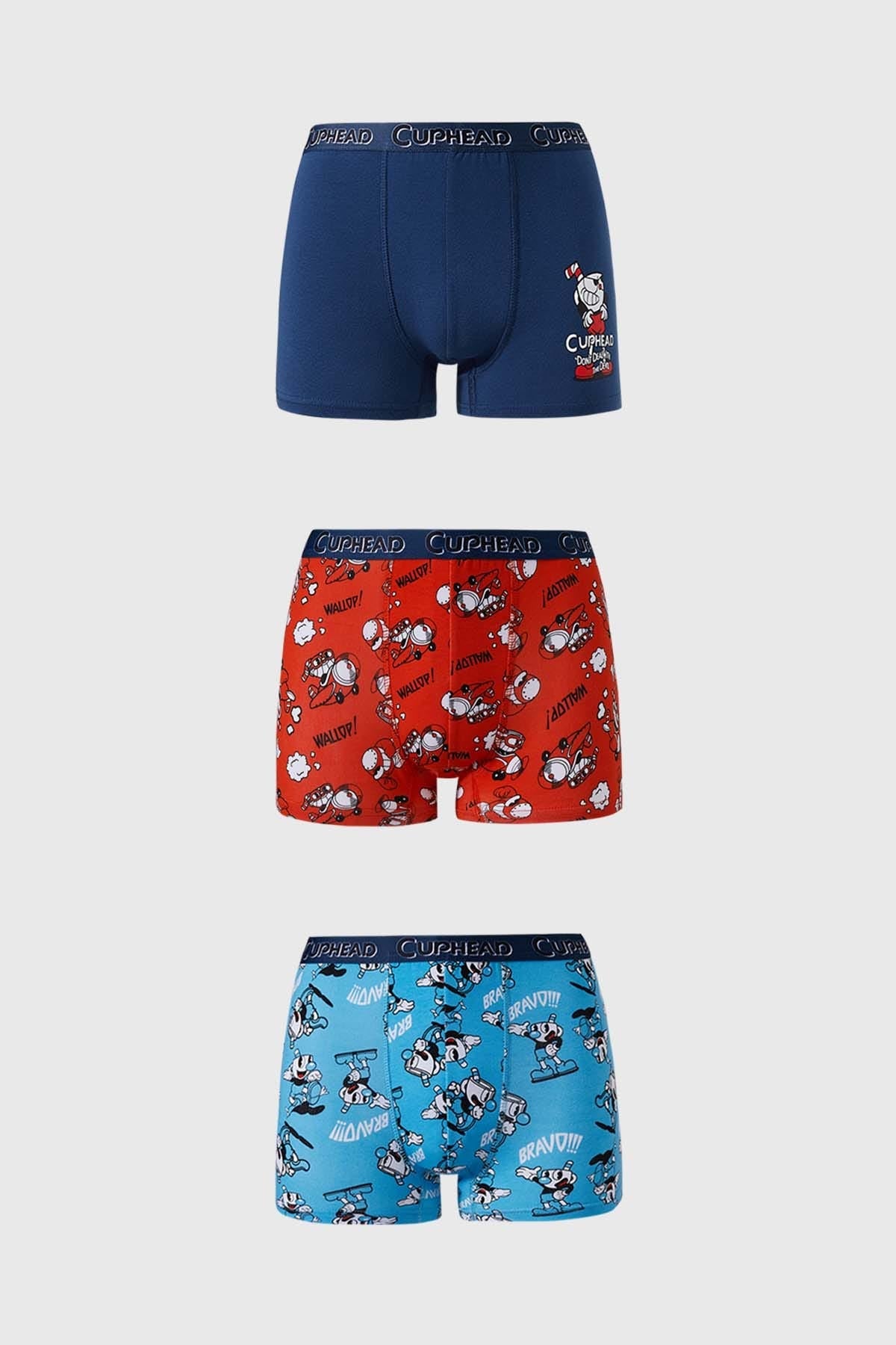 BOXER NIÑO TRIPACK CUPHEAD ROJO