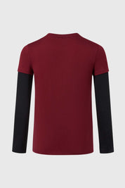 Polera Niño Doble Manga Básica Rojo