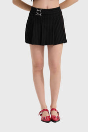 Falda Mujer Listada Tablas Negro