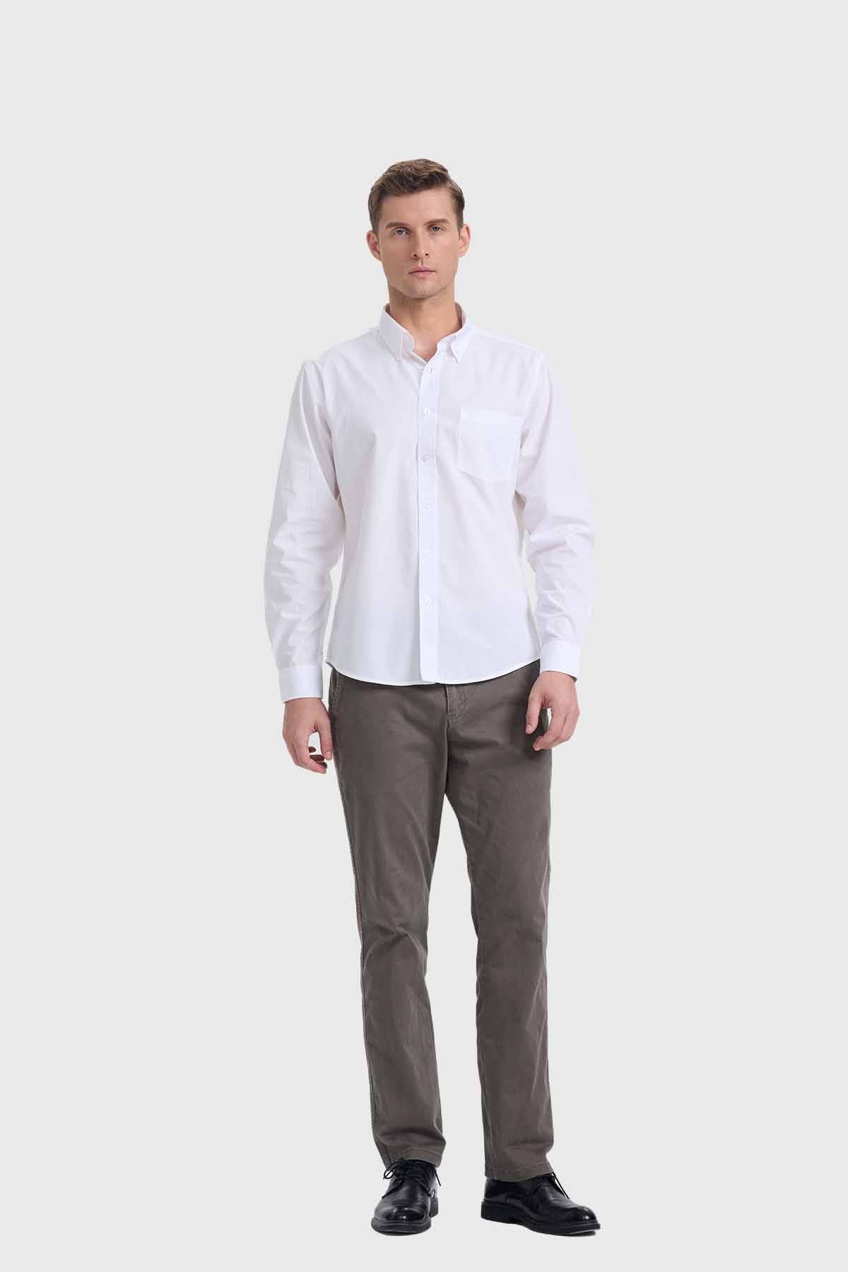 Camisa Hombre Repelente Al Agua Blanco