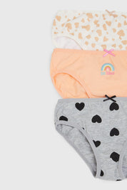 Calzón Niña Tripack Print Gris
