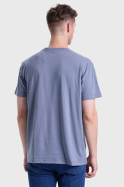 Polera Hombre Cuello V Básica Azul