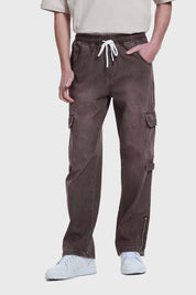 Jeans Hombre Cargo Recto Café