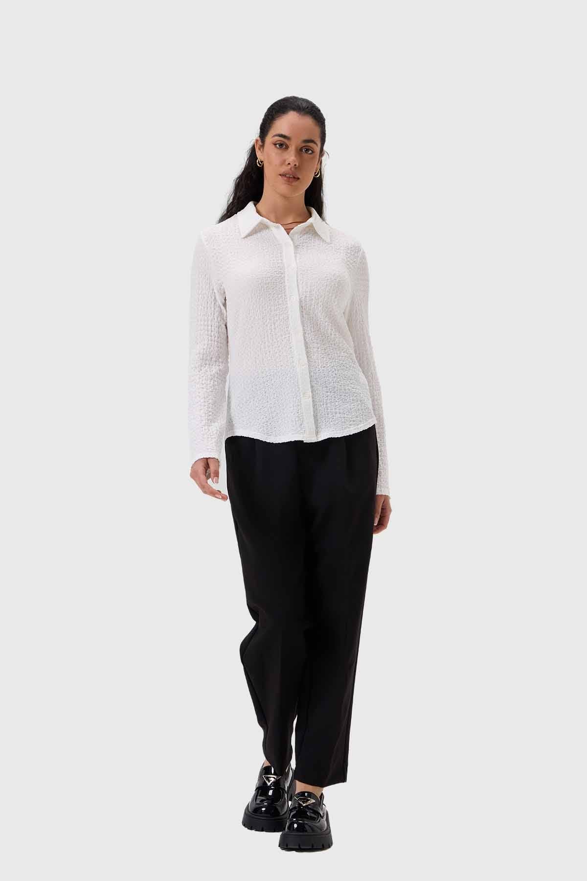 Blusa Mujer Abotonada Blanco