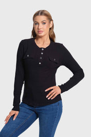 Polera Mujer Rib Aplicación Negro