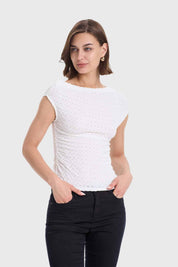 Polera Mujer Asimétrico Crudo