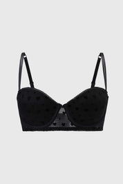 Sostén Mujer Estampado Encaje Costado Negro