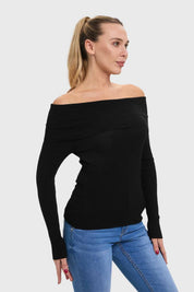 Sweater Mujer Bardot Negro
