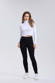 Jeans Mujer Skinny Con Polar Negro