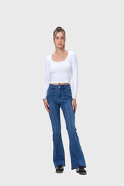 Jeans Mujer Flare Vale Azul