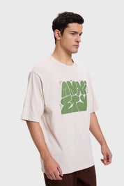 Polera Hombre Print Puff Beige