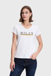 Polera Mujer Print Crudo